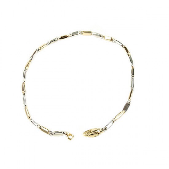 Monzario 14krt bicolor gouden armband 19cm 3.5mm 865A - 608000