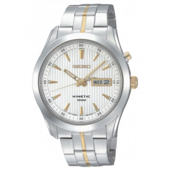 Seiko Kinetic Staal Bicolor dag/datum 100 mtr SMY105P1 - 600143