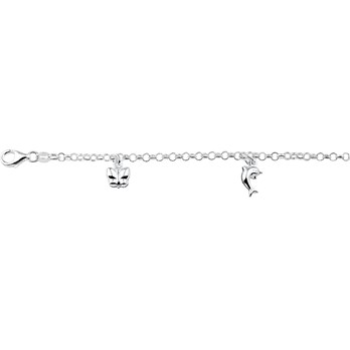 Zilver bedelarmband met 3 bedels 15cm - 601322