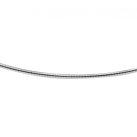 Zilver Omega collier gerhodineerd 1.6mm 42cm - 600724