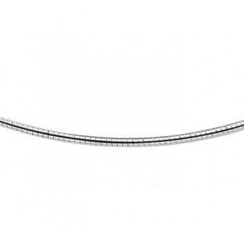 Zilver Omega collier gerhodineerd 2mm 42cm - 600725