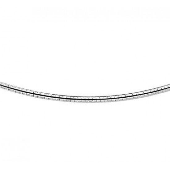 Zilver Omega collier gerhodineerd 2mm 42cm - 600725