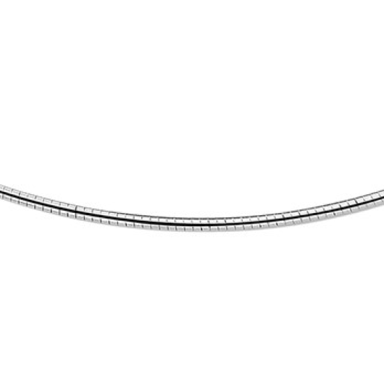 Zilver Omega collier gerhodineerd 2mm 42cm - 600725