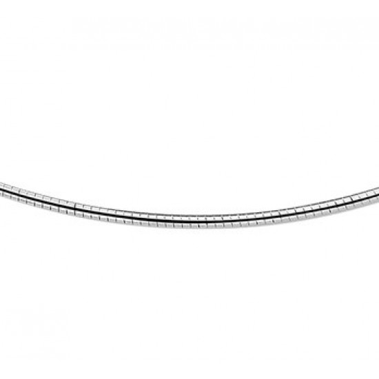 Zilver Omega collier gerhodineerd 2mm 45cm - 600727