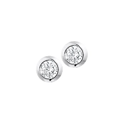 Zilver gerhodineerd oorsteker met zirkonia 4mm - 601036