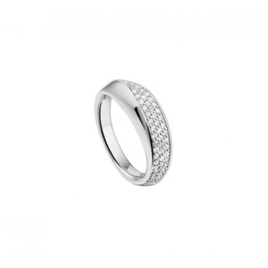 Zilveren ring gerhodineerd met zirkonia maat 17/6mm - 601111