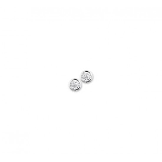 Zilver gerhodineerd oorknoppen zirkonia 3mm - 601872