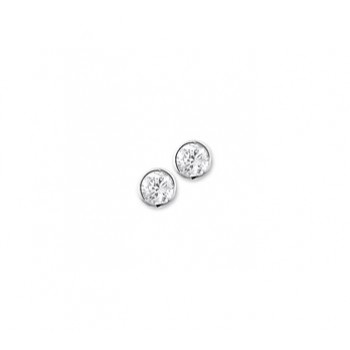 Zilver gerhodineerd oorknoppen zirkonia 5.5mm - 601873