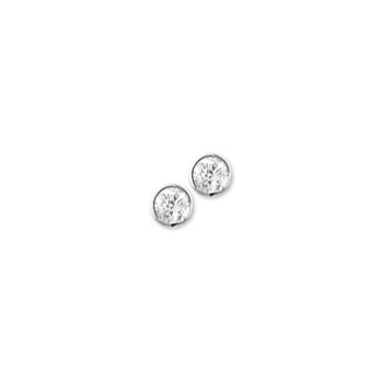 Zilver gerhodineerd oorknoppen zirkonia 5.5mm - 601873