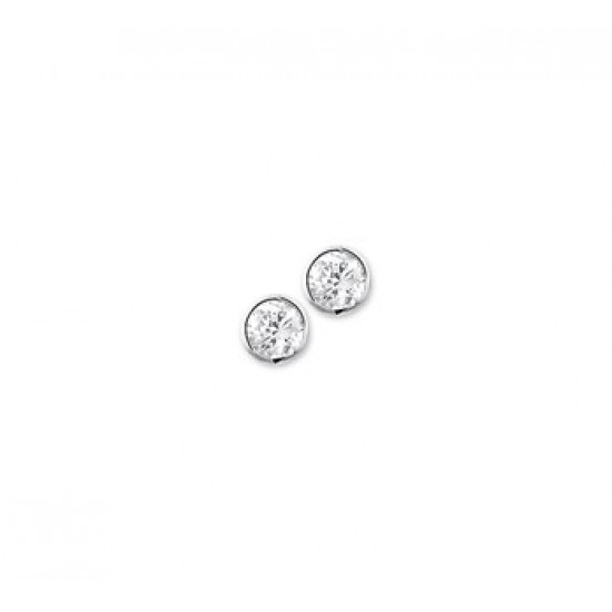 Zilver gerhodineerd oorknoppen zirkonia 5.5mm - 601873