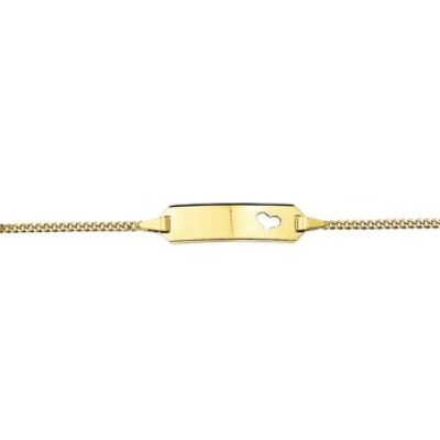 14krt gouden graveerarmband 9-11cm hartje uitgezaagd - 601878