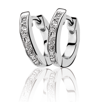 ZINZI zilveren creolen met zirkonia 15x3mm - 602990 ZINZI zilveren creolen met zirkonia 15x3mm - 602990