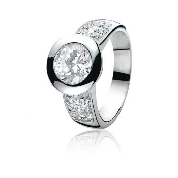 ZINZI zilveren ring zirkonia maat 56 ZIR213W - 602965