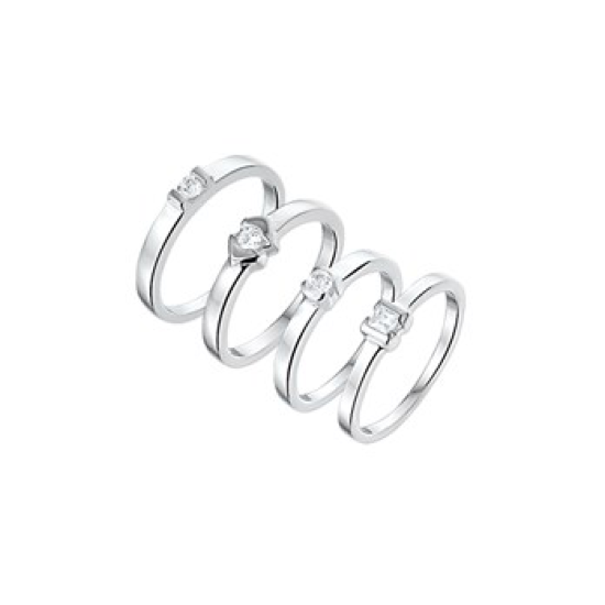 Zilveren tienerring met zirkonia assorti maat 14-17 - 603181 Zilveren tienerring met zirkonia assorti maat 14-17 - 603181