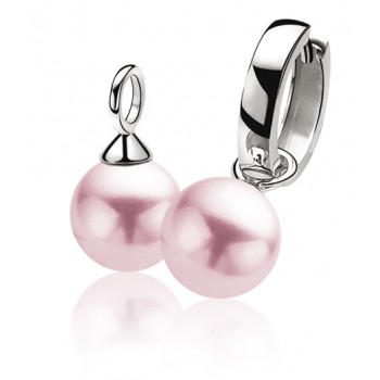 ZINZI zilveren oorbedels roze parel rond 10mm ZICH266R - 604177