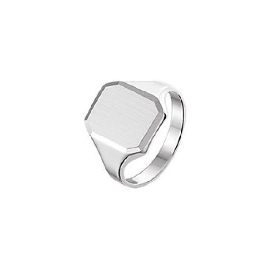 Zilveren monogramring maat 19 - 604695