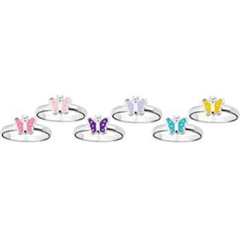 Zilver kinderringen vlinder divers 12.5-15 - 605448 Zilver kinderringen vlinder divers 12.5-15 - 605448