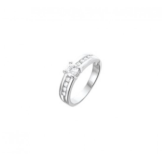 Zilver ring met zirkonia maat 18 - 605463