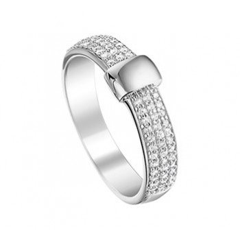 Zilver ring met zirkonia maat 17 - 605487