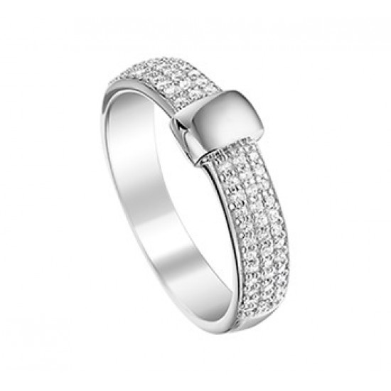 Zilver ring met zirkonia maat 17 - 605487