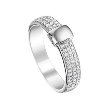 Zilver ring met zirkonia maat 17.5 - 605488