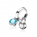 ZINZI zilveren oorbedels swarovski dubbel aqua/wit ZICH1006A - 606782