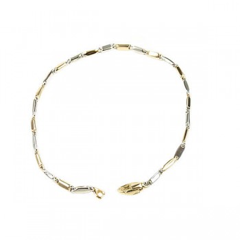 Monzario 14krt bicolor gouden armband 19cm 3.5mm 865A - 608000