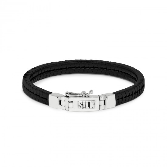 S!LK Armband Leather Black 275BLK.19 - 616038