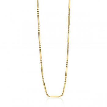 ZINZI zilveren collier verguld fanatasie staafje/bolletjes 45cm ZIC1452G - 616098