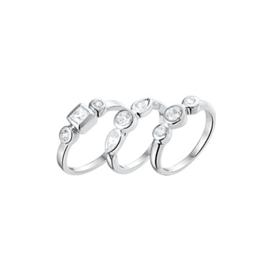 Zilveren ring met zirkonia assortiment maat 14 t/m 17 - 608250