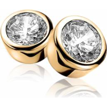 ZINZI zilveren oorknopjes rond geel zirkonia 5mm ZIO322Y - 608431