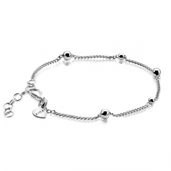 ZINZI zilveren armband gourmet met bolletjes ZIA987 - 608447