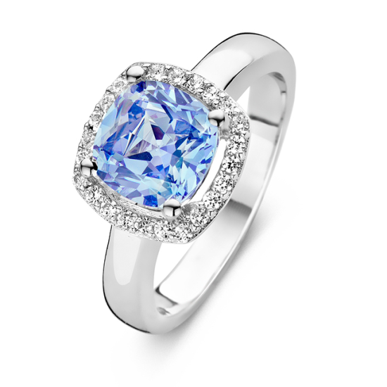 Rosa di Luca ring blauw/wit zirkonia maat 58 - 608744 Rosa di Luca ring blauw/wit zirkonia maat 58 - 608744