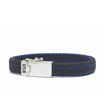 S!LK Armband Alpha Leather Black/Blue 841BBU.19 - 608762