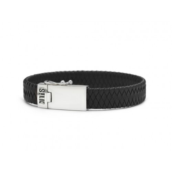 S!LK Armband Alpha Leather Black 841.21 - 609009