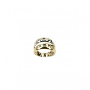 Monzario 14krt bicolor gouden ring maat 17.75 - 609139