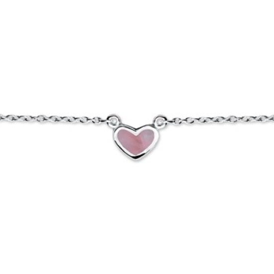 Zilveren collier met emaille hartjes hanger 36-38cm - 610037 Zilveren collier met emaille hartjes hanger 36-38cm - 610037
