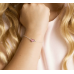 Zilveren armband met emaille roze hartje ertussen 13-15cm - 610063