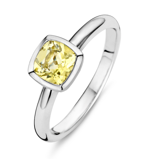 Rosa di Luca zilveren ring lemonkwarts - 610140 Rosa di Luca zilveren ring lemonkwarts - 610140