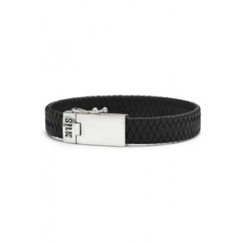 S!LK Armband Alpha Leather Black 841.19 - 610373