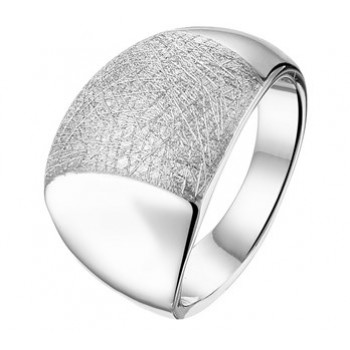Zilveren ring poli/scratch maat 18,5 - 610901