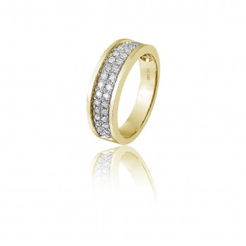 14 krt gouden ring met diamant  34=0.52CT F/VSI - 609466