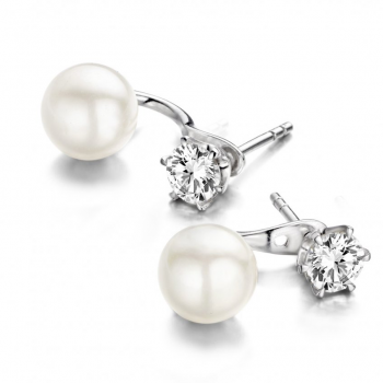 Moments Silver Oorknoppen met oorachterhangers 72644AW - 610855