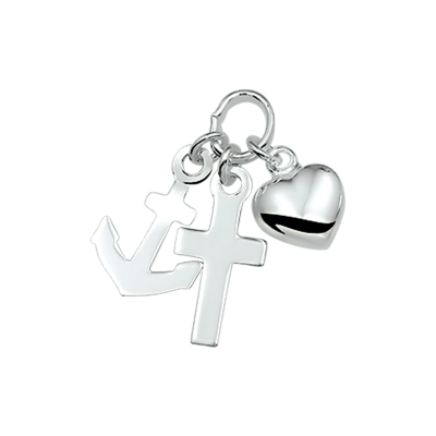 Zilveren bedel geloof hoop en liefde - 617024