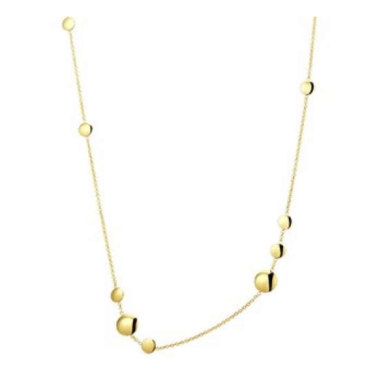 14krt gouden chanel collier met diverse bolletjes 80cm - 613096