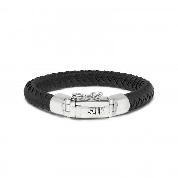 S!LK armband Silver & Leather Black 326BLK.21 - 615654