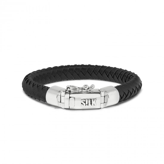 S!LK armband Silver & Leather Black 326BLK.21 - 615654