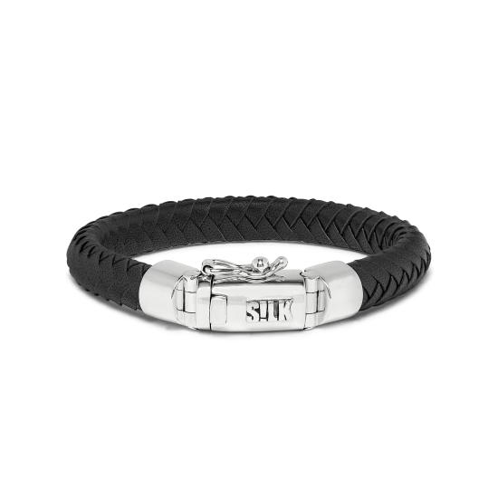S!LK armband Silver & Leather Black 326BLK.21 - 615654