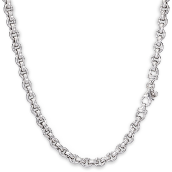 Monzario Zilver Collier ovaal jasseron 50cm 7.6mm ARG180C - 613345