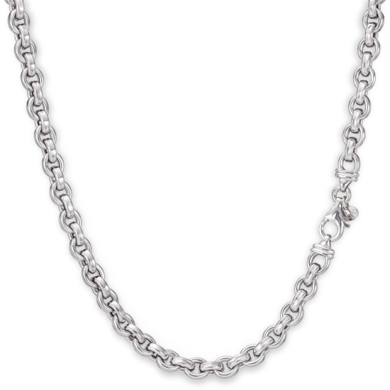 Monzario Zilver Collier ovaal jasseron 50cm 7.6mm ARG180C - 613345